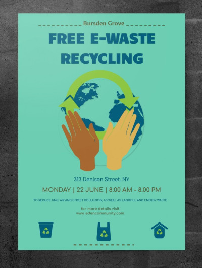 Cartaz de Reciclagem Ambiental Modelo