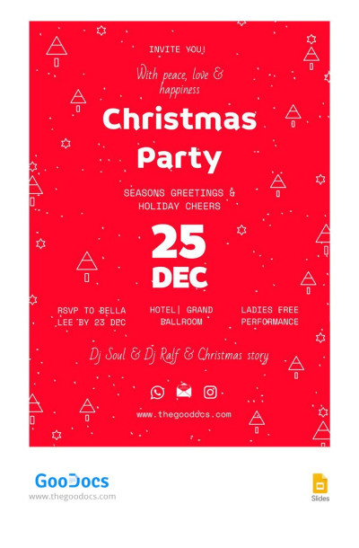 Red Christmas Party Invitation - Christmas Invitations