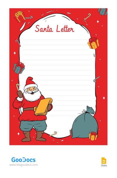 Red Cute Santa Letter - Santa Letter