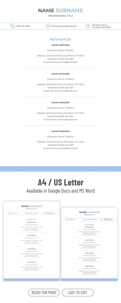 Reference List Template Template