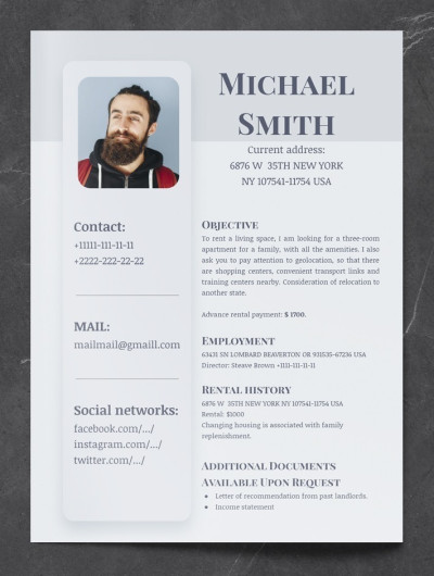 Basic Rental Resume Template