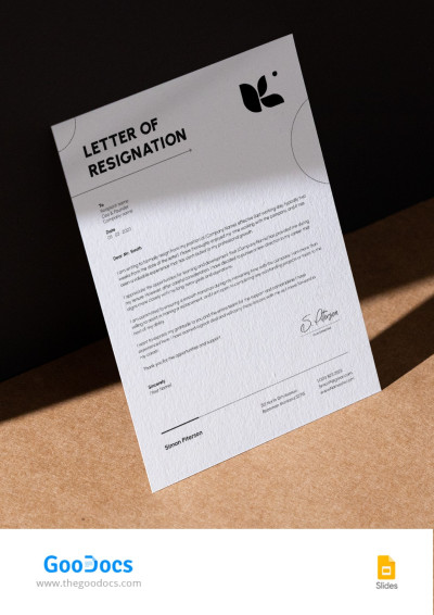 Resignation Letter Template