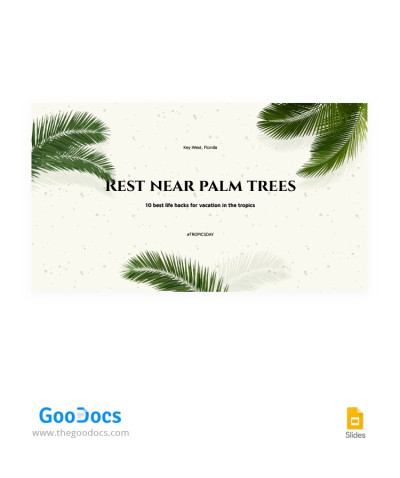 Repos près d'une miniature YouTube de palmiers. Modèle