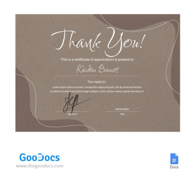 Rustic Thanks Certificate - Thank you Certificates