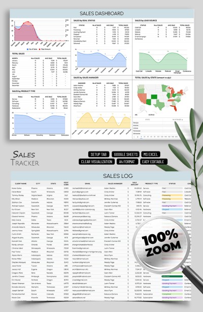 Sales Tracker spreadsheet Template Template