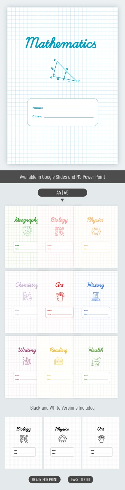 School Notebook Cover Templates