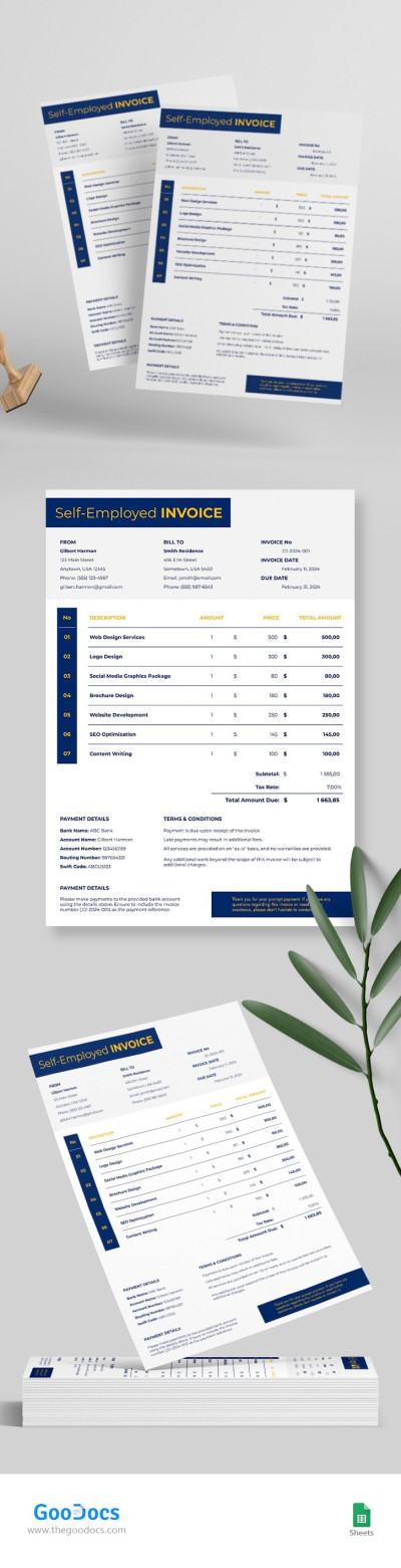 Self-Employed Invoice Template