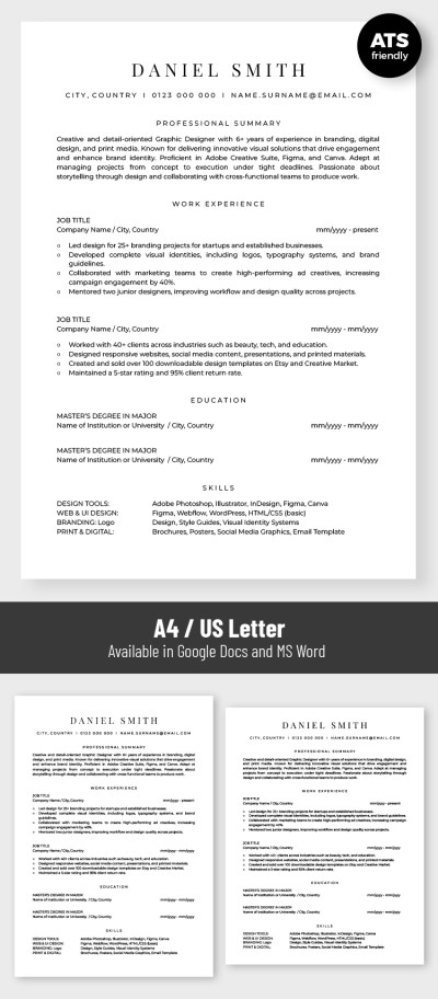 Simple ATS Friendly Resume Template