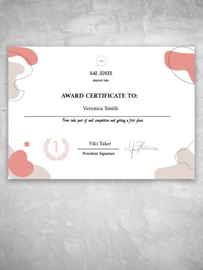 Certificado de premio simple 0369 - Certificados de premio