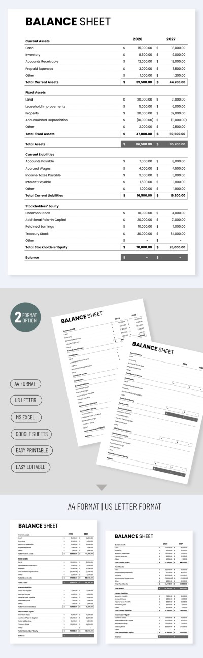 Simple Balance Sheet Template