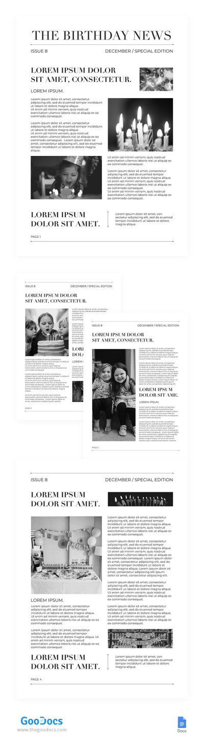 Simple Birthday Newspaper Template