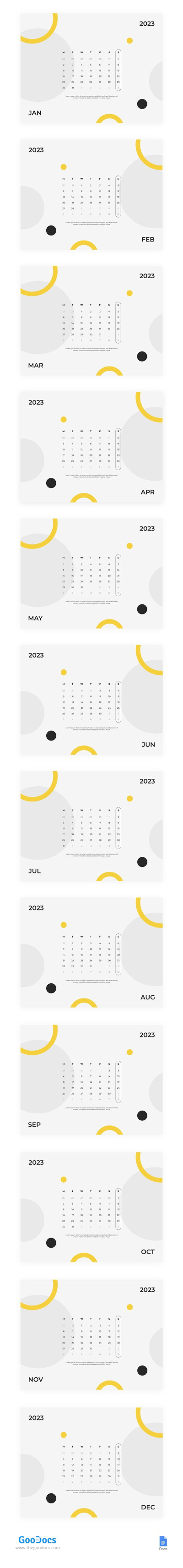 简单的商务日历2023 模板
