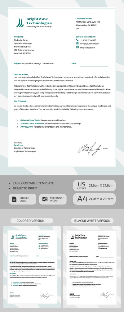 Free Simple Company Letterhead Template Thegoodocs Com