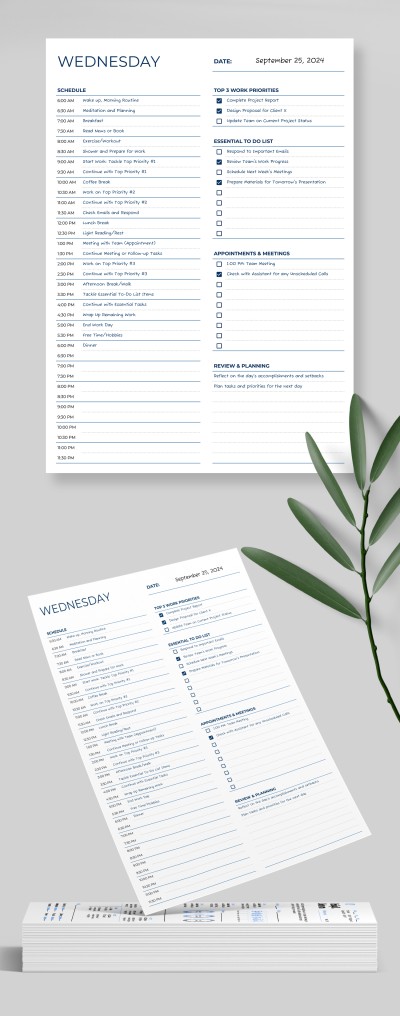 Simple Daily Schedule Template