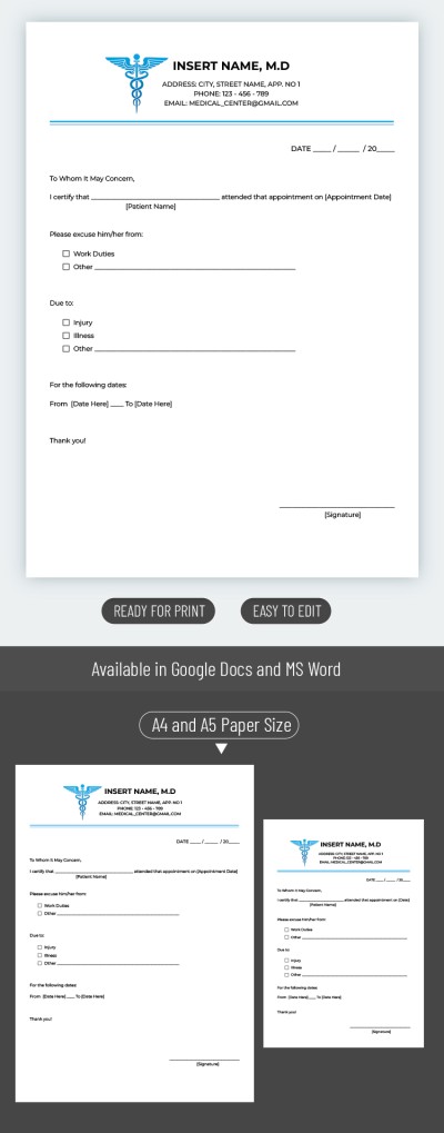 Simple Doctors Note Template