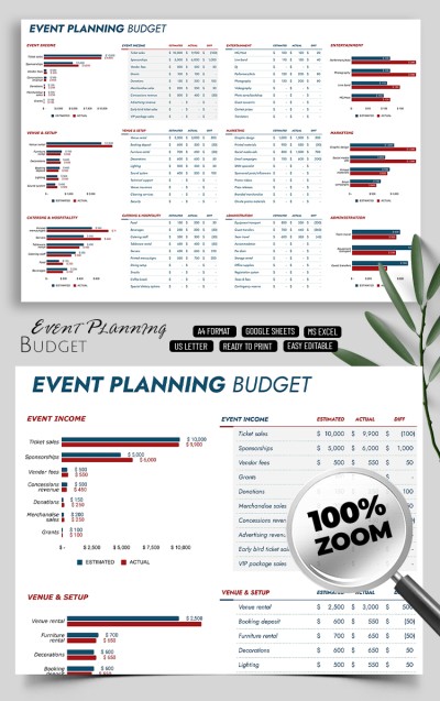 Simple Event Planning Budget Tracker Template