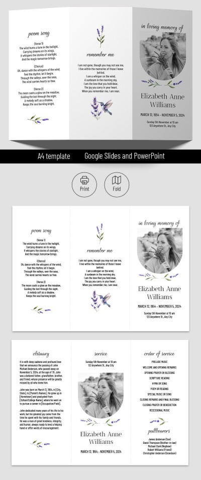 Simple Funeral Brochure Template