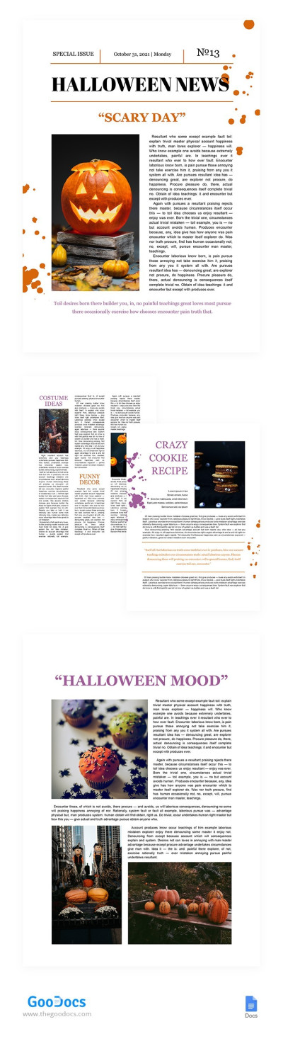 Simple Halloween Newspaper