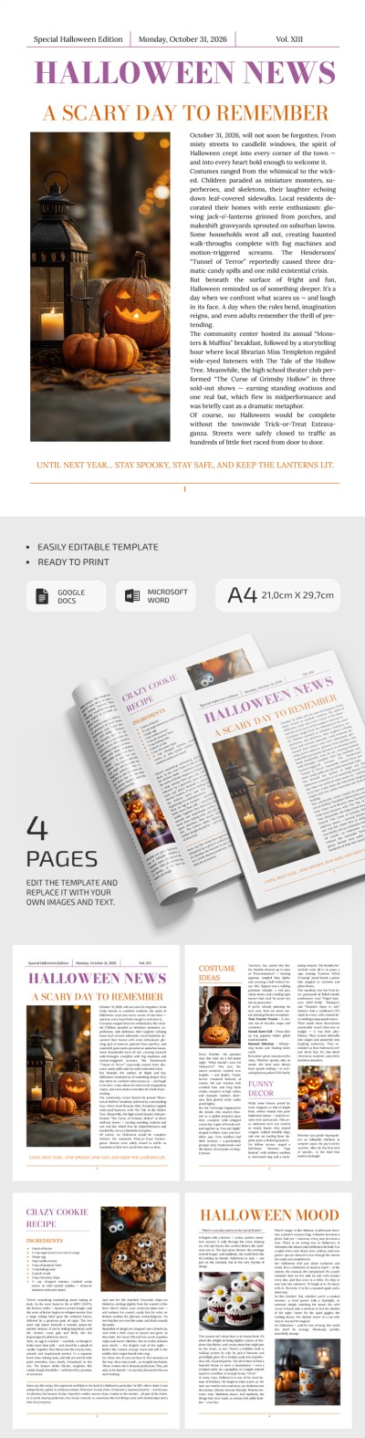 Jornal de Halloween simples Modelo