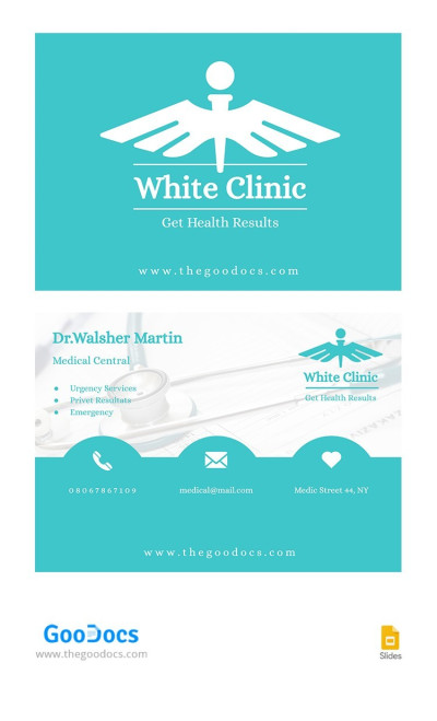 Cartão de visita simples para área médica. Modelo