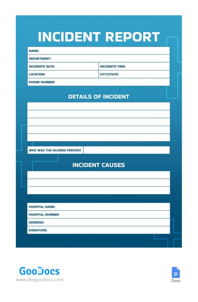 Simple Professional Incident Report Template