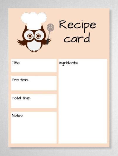 Tarjeta de Receta Simple Plantilla