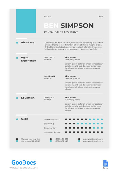 Semplice curriculum per l'affitto
