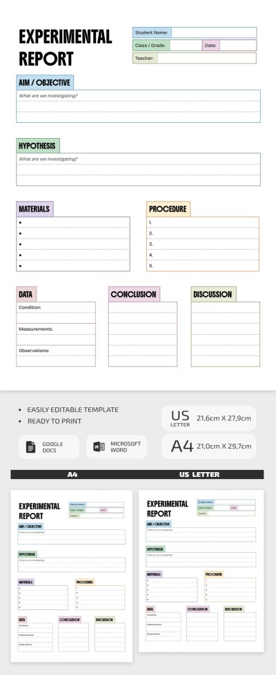 Free Simple Science Lab Report Template in Google Docs and Microsoft ...