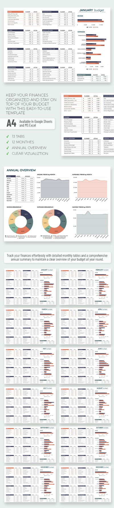 Budget Familiare Semplice da Utilizzare Modello