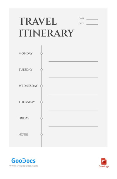 Simple Travel Ininerary Template