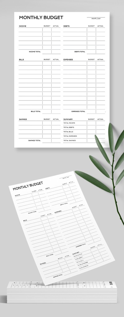 Simple Monthly Budget Template