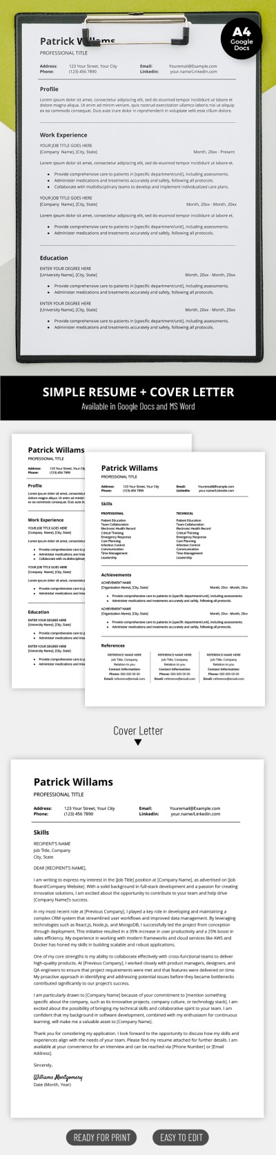 Structured Simple Resume Template