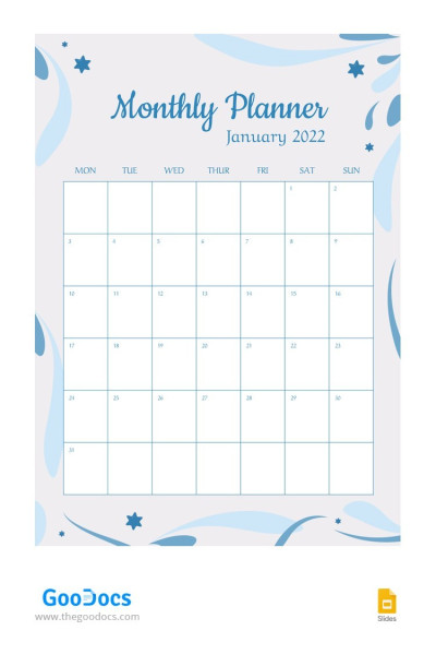 Snow Monthly Planner Template