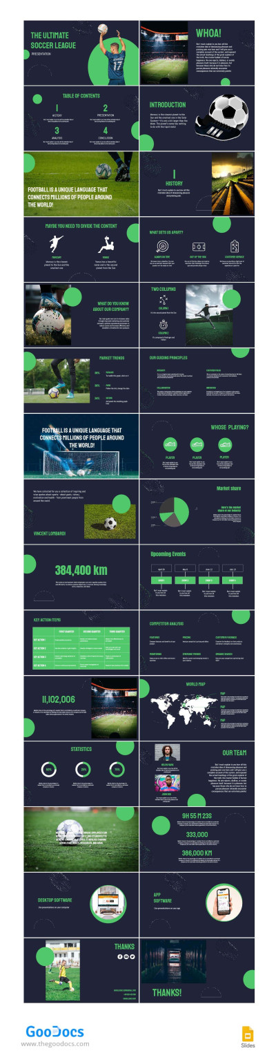 Modelo de PowerPoint de futebol de futebol grátis