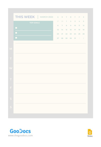 Simple Weekly Planner Modello