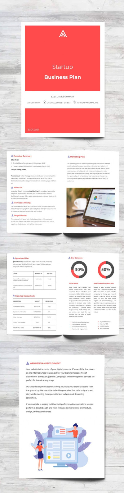 Plano de Negócios Incrível de Startup. Modelo