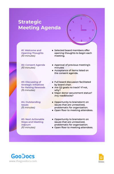 Strategic Meeting Agenda Template