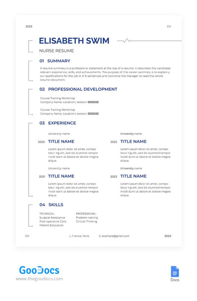 Strong Medical CV Template