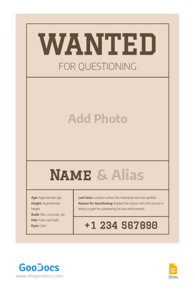 Structural Brown Wanted Poster Template