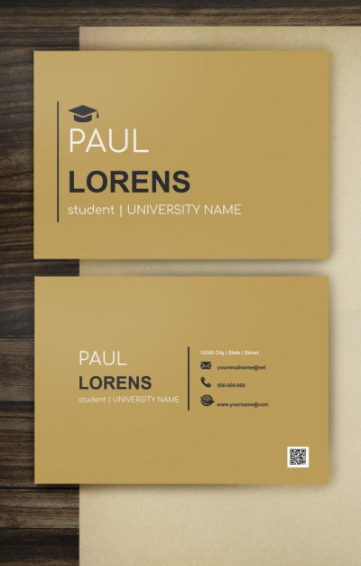 Student Business Card Template