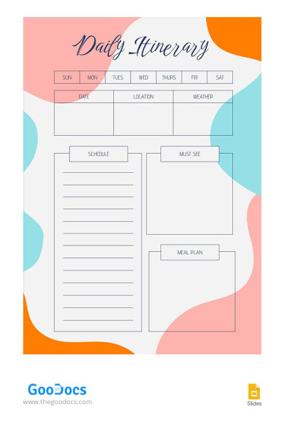 Free Stylish Daily Itinerary Template | Thegoodocs.com