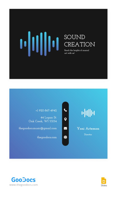 Stylish Music Business Cards - Music Business Cards