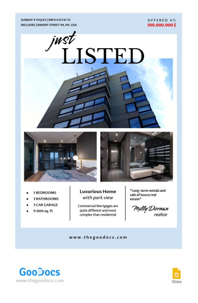 Stylish Real Estate Flyer Template