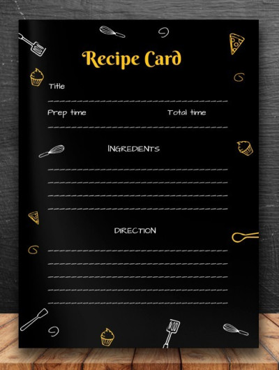 Carte de recette élégante Modèle