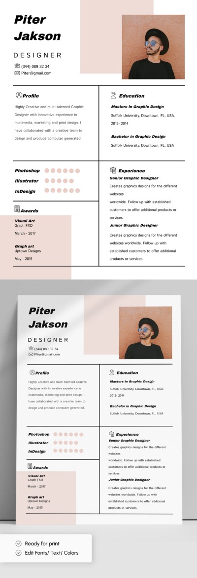 CV de designer élégant Modèle