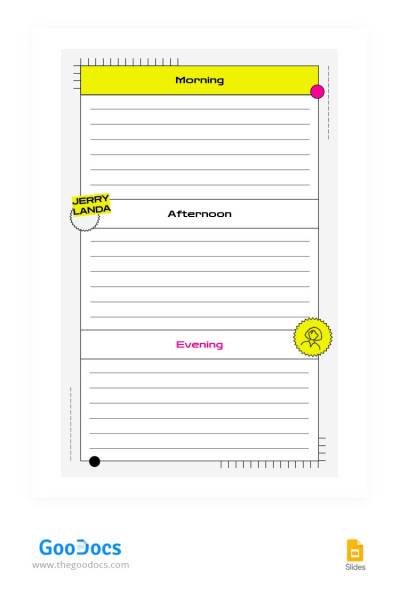 Short-term Personal Notes Template