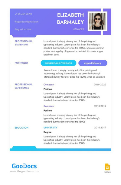 Stylish Tenant Application Resume Template