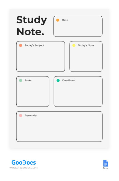 study chart template