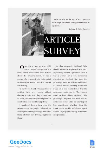 Survey Article Template