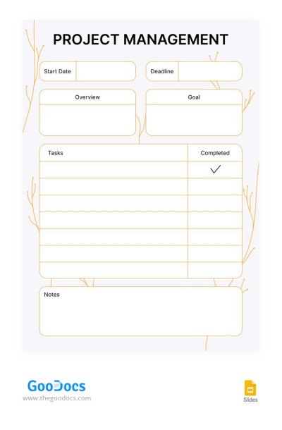 Tender Project Management Template